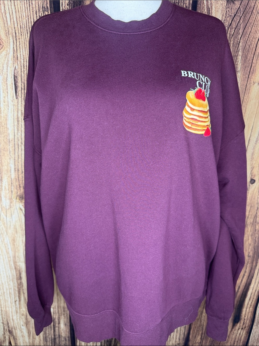 wild fable Burgundy 'Brunch Club' Pullover Sweatshirt - Picture 3 of 7